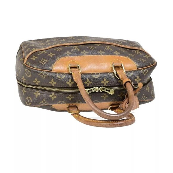 LOUIS VUITTON LV Logo Deauville Hand Bag Monogram Leather Brown - Picture 13 of 16